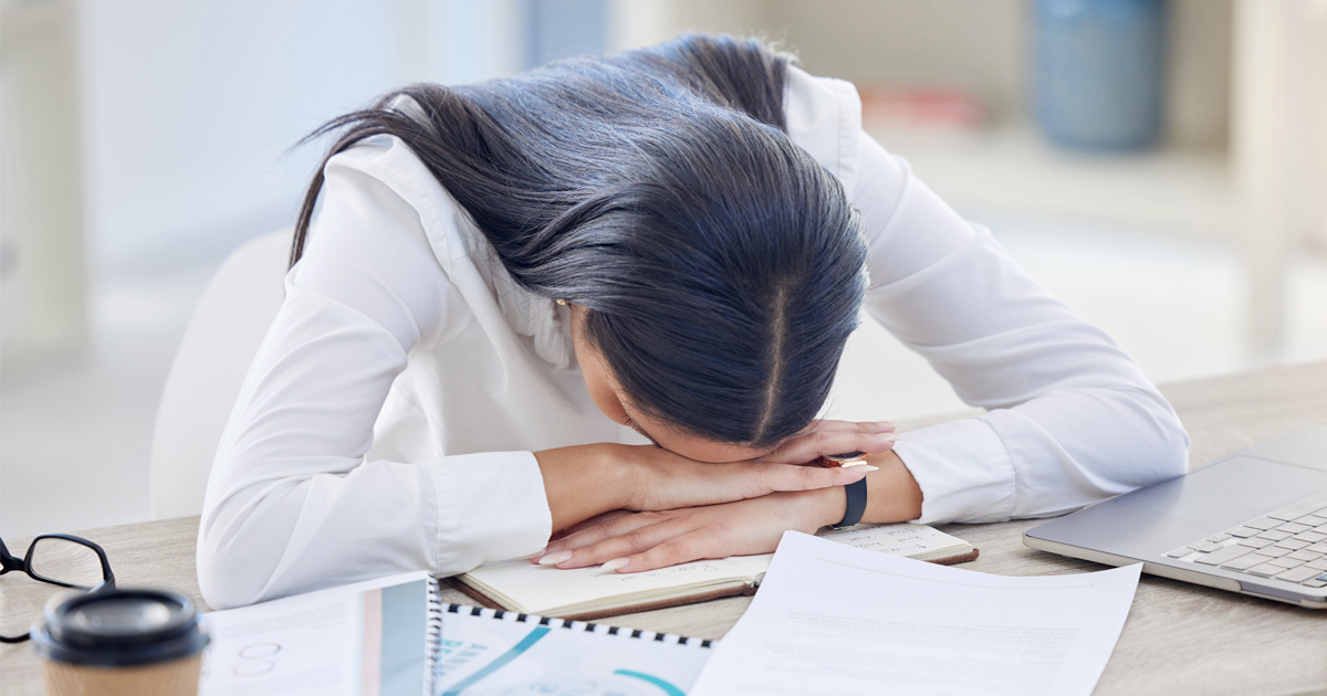 Woman experiencing fatigue and hormonal changes related to female hormone imbalance