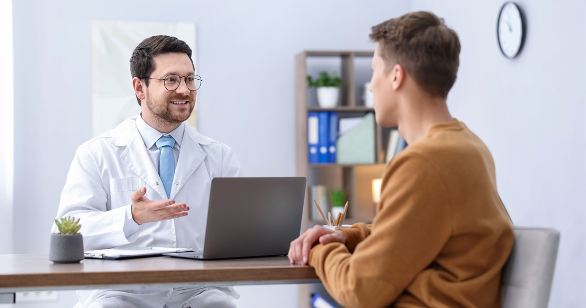 Testosterone Therapy Monitoring during a follow-up appointment for men's hormone health